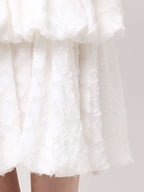 merry jenny｜Balloon-Sleeve Mini Dress