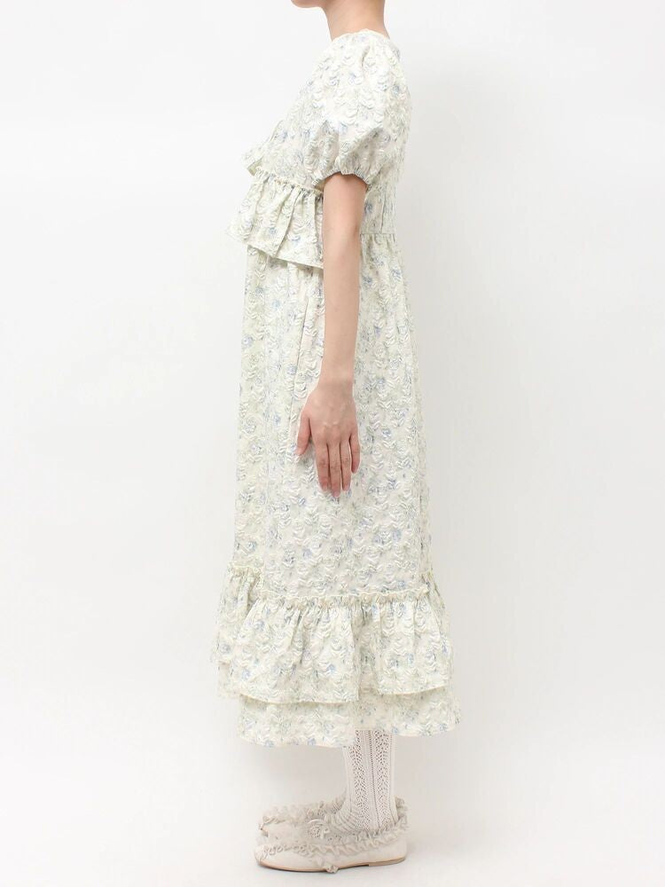 merry jenny｜Jacquard tiered dress