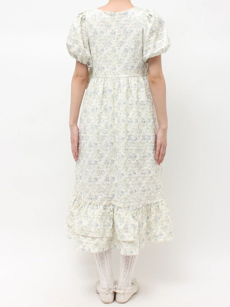 merry jenny｜Jacquard tiered dress
