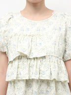 merry jenny｜Jacquard tiered dress
