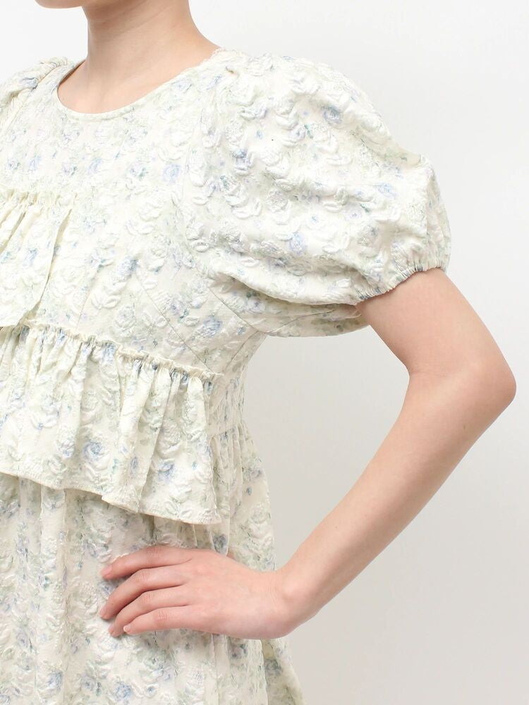 merry jenny｜Jacquard tiered dress