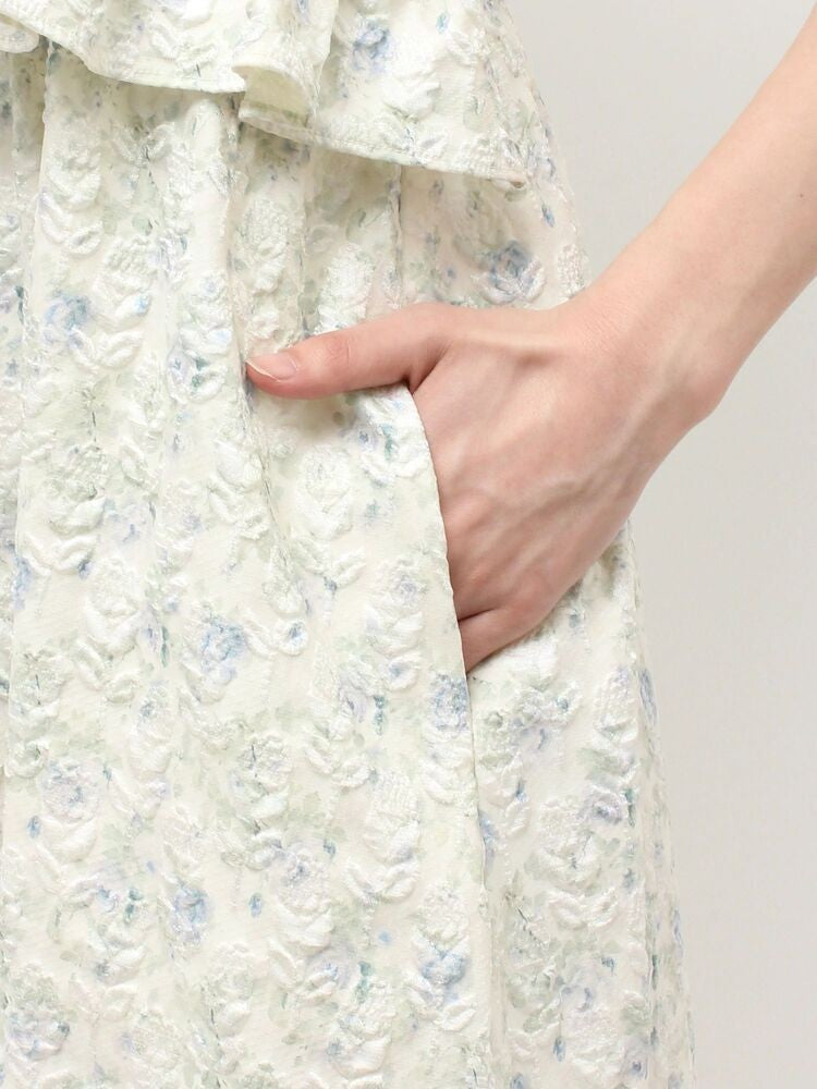 merry jenny｜Jacquard tiered dress