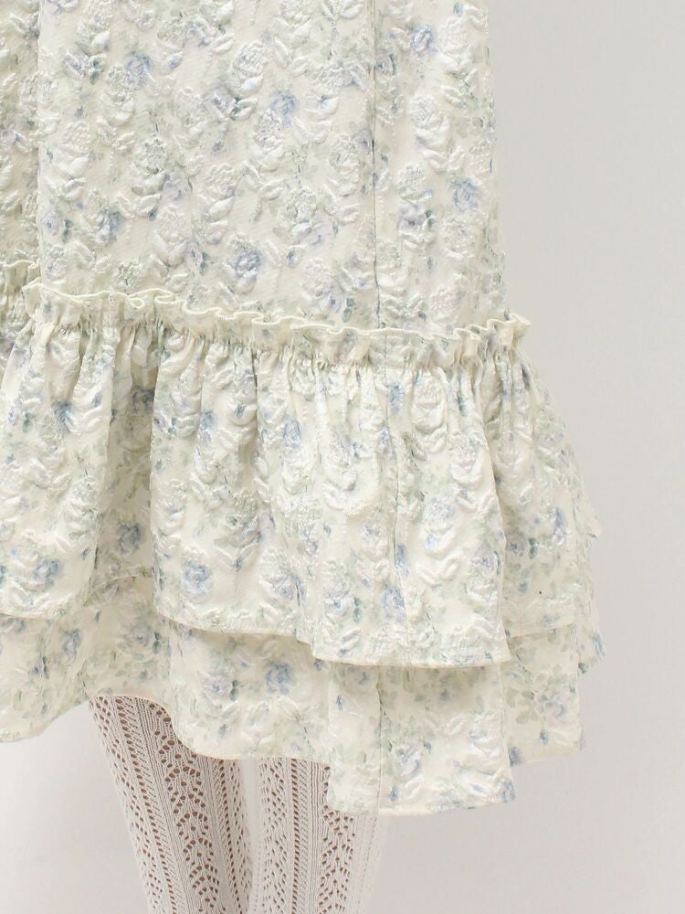 merry jenny｜Jacquard tiered dress