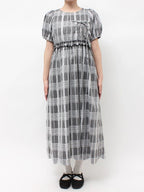 merry jenny｜Scalloped Pin-Dot Check Dress