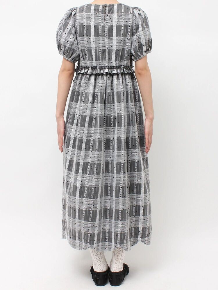 merry jenny｜Scalloped Pin-Dot Check Dress