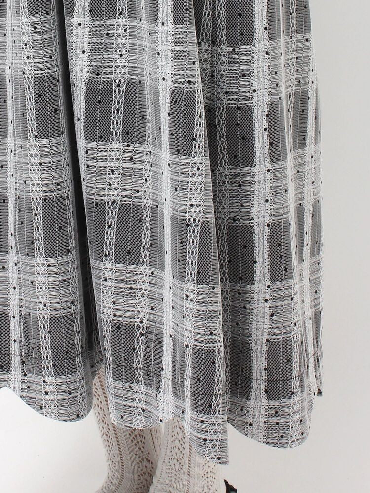 merry jenny｜Scalloped Pin-Dot Check Dress