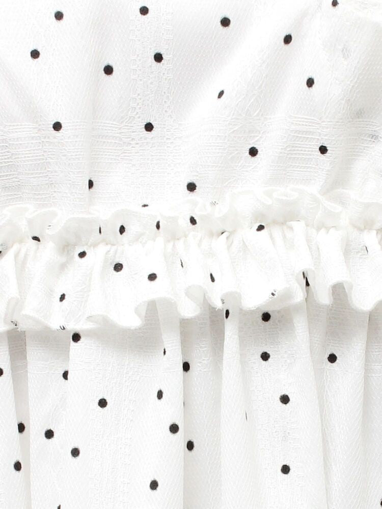 merry jenny｜Scalloped Pin-Dot Check Dress