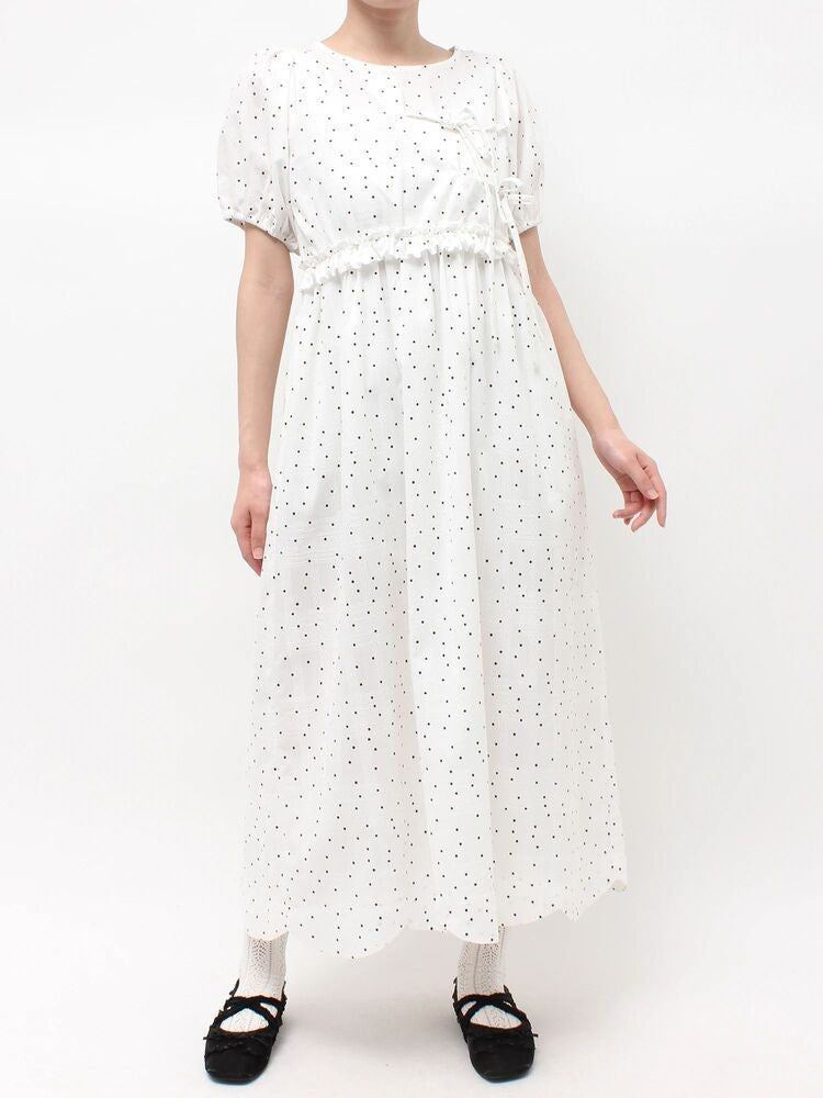 merry jenny｜Scalloped Pin-Dot Check Dress