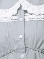 merry jenny｜Ruffled-Collar Puff-Sleeve Blouse