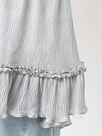 merry jenny｜Sheer Gathered Tunic with Ribbon Detail