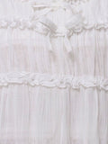 merry jenny｜Sheer Gathered Tunic with Ribbon Detail