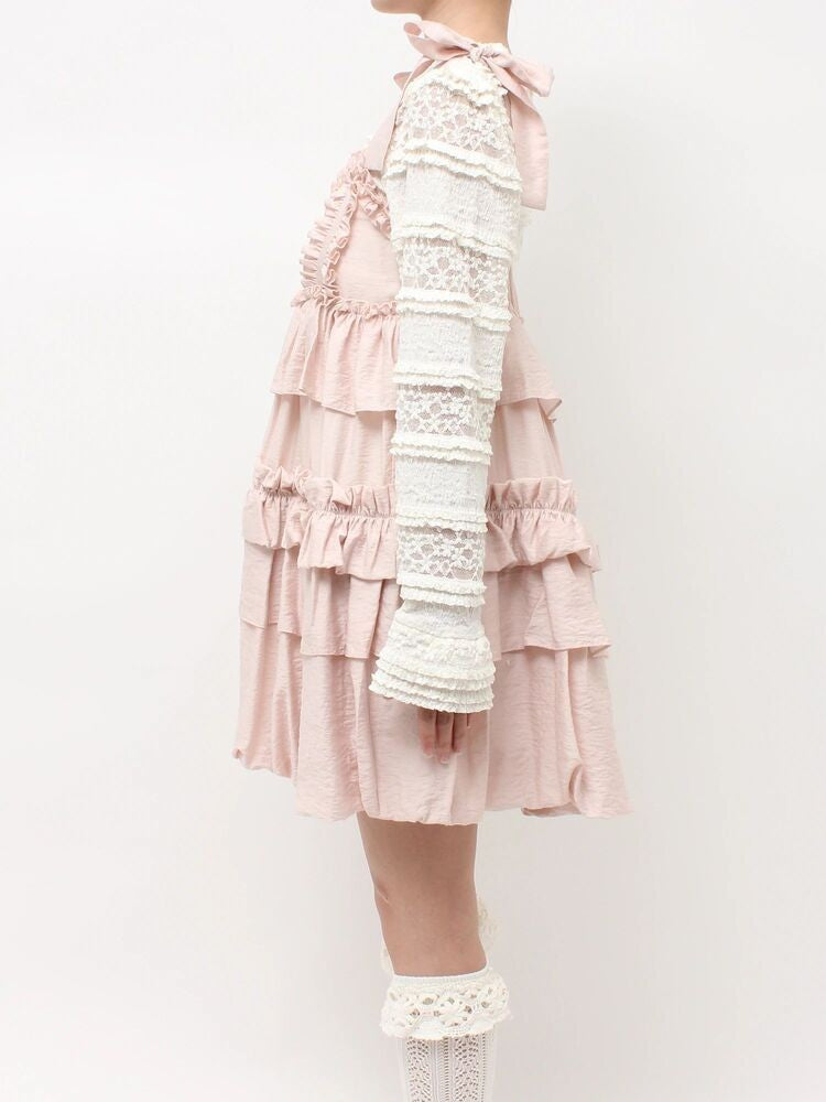 merry jenny｜Soft Ruffle Mini Dress