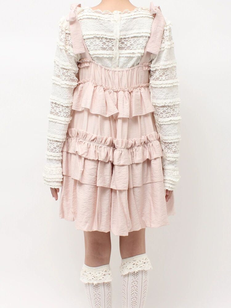 merry jenny｜Soft Ruffle Mini Dress
