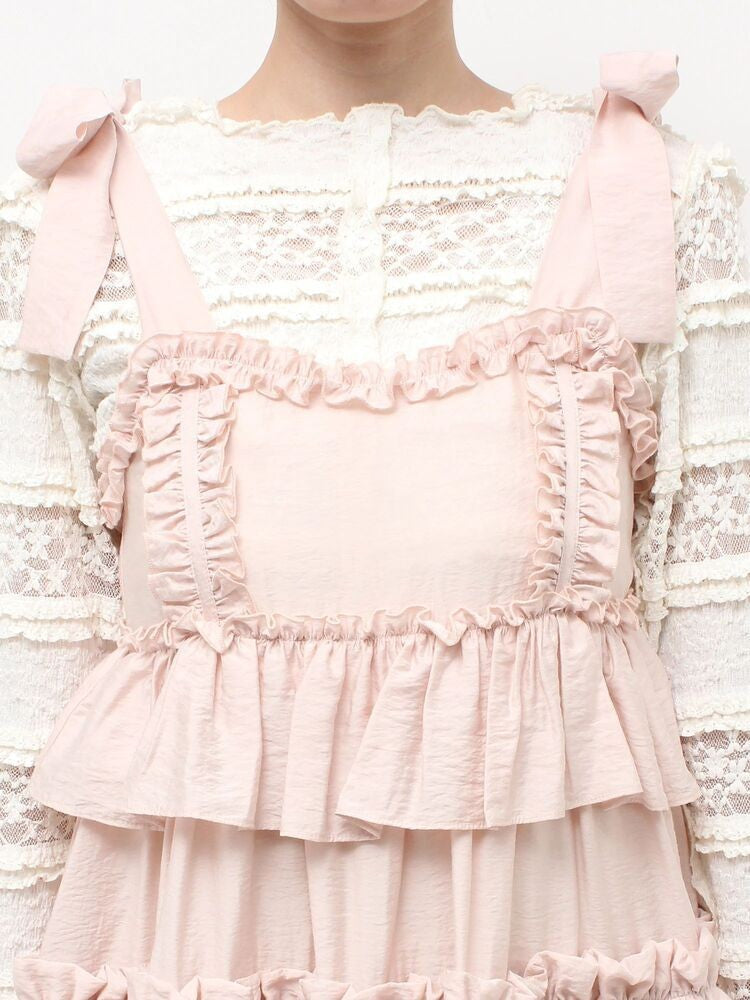 merry jenny｜Soft Ruffle Mini Dress