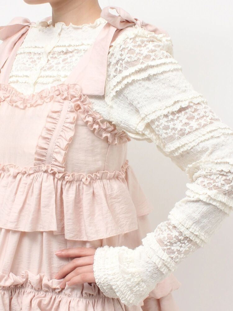 merry jenny｜Soft Ruffle Mini Dress