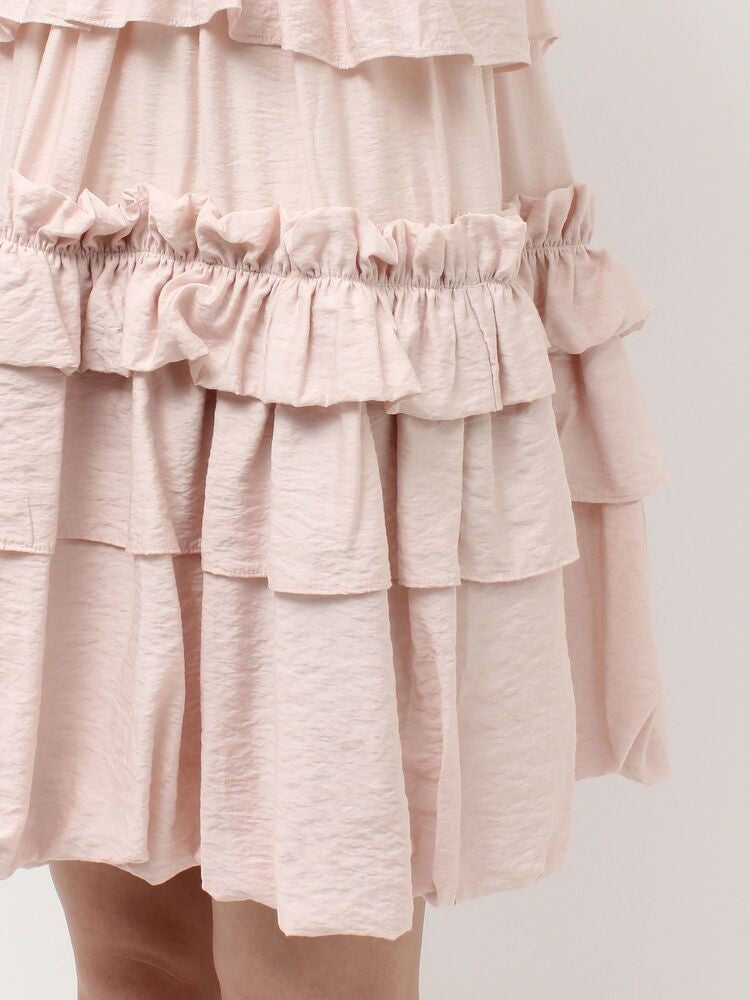 merry jenny｜Soft Ruffle Mini Dress
