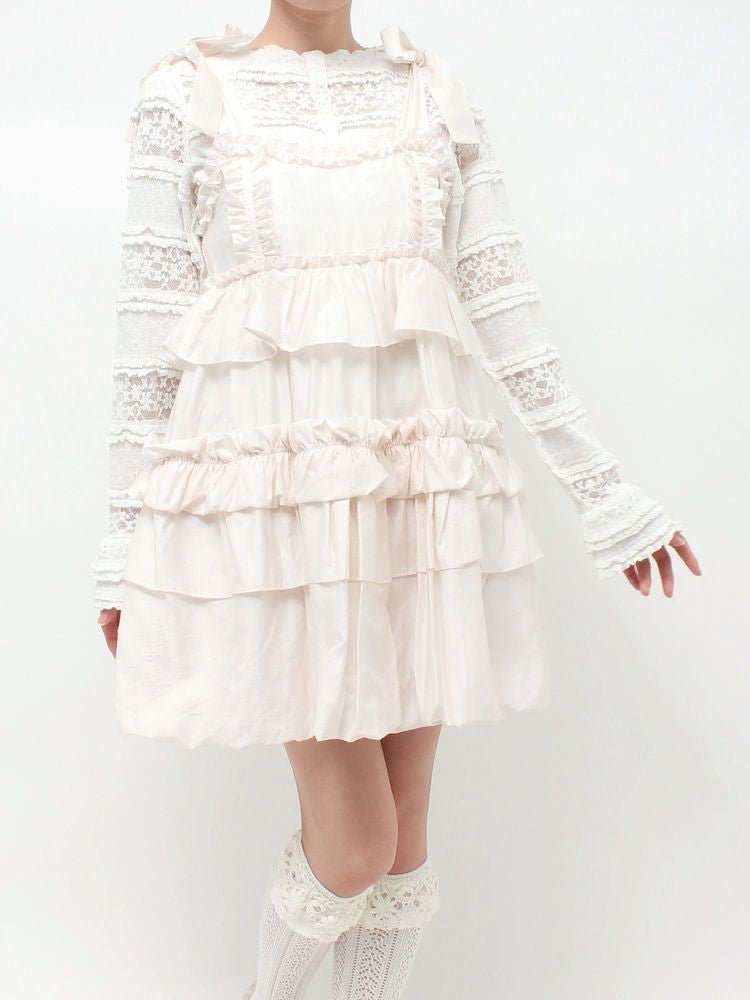 merry jenny｜Soft Ruffle Mini Dress