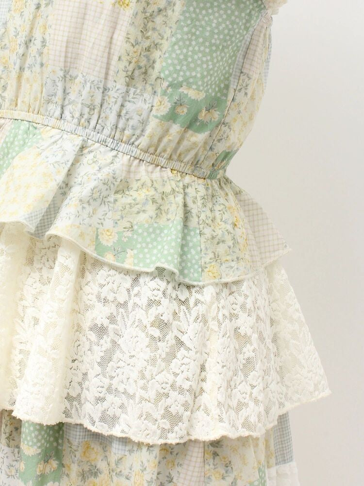 merry jenny｜Flower Garden Asymmetrical Tops