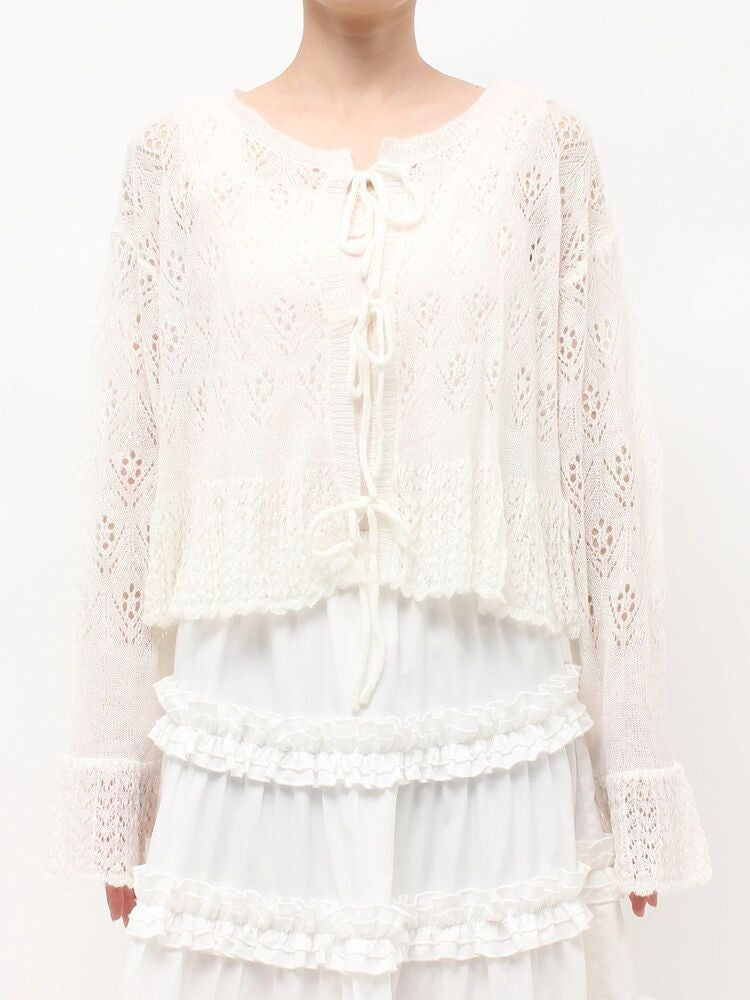 merry jenny｜Open-knit cardigan