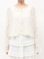 merry jenny｜Open-knit cardigan