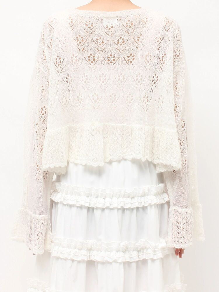 merry jenny｜Open-knit cardigan