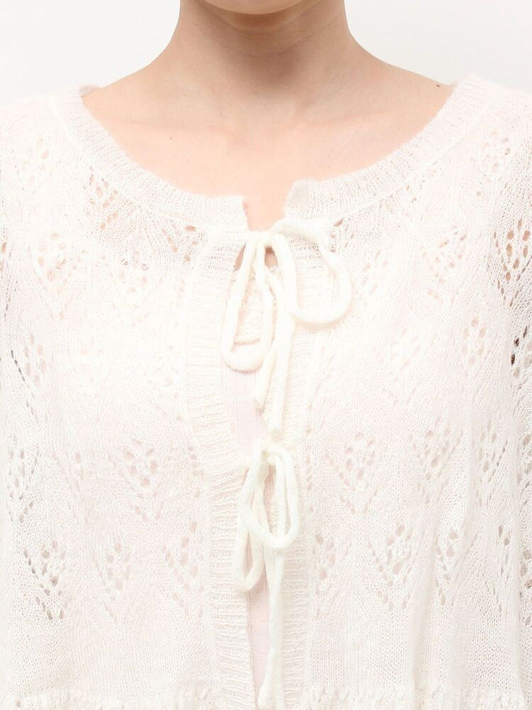 merry jenny｜Open-knit cardigan
