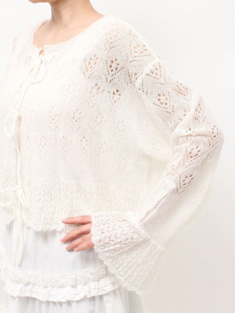 merry jenny｜Open-knit cardigan