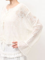 merry jenny｜Open-knit cardigan