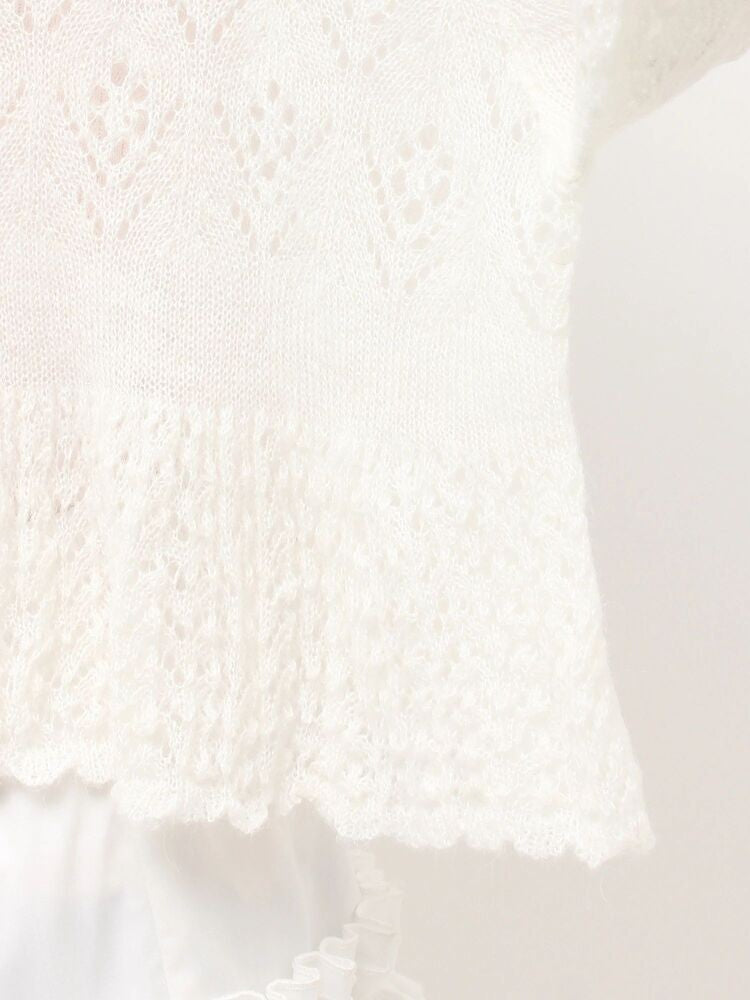 merry jenny｜Open-knit cardigan