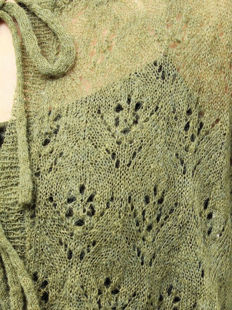 merry jenny｜Open-knit cardigan