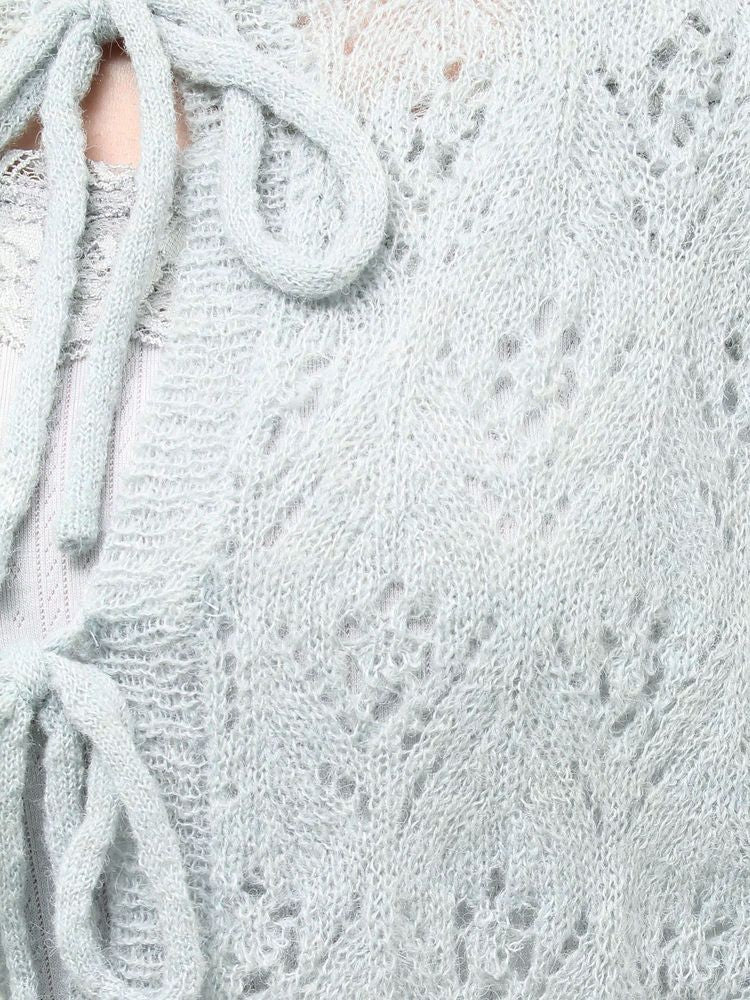 merry jenny｜Open-knit cardigan