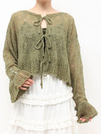 merry jenny｜Open-knit cardigan