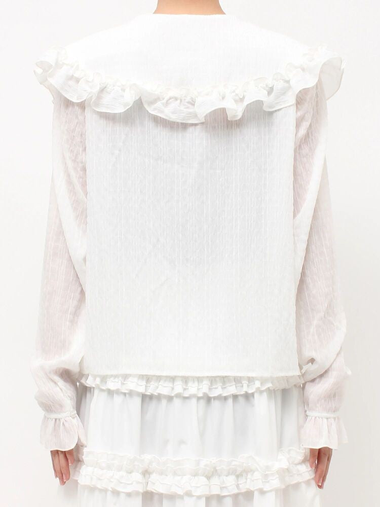 merry jenny｜Sheer Ruffle Blouse