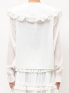 merry jenny｜Sheer Ruffle Blouse