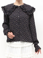 merry jenny｜Sheer Ruffle Blouse