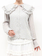 merry jenny｜Sheer Ruffle Blouse