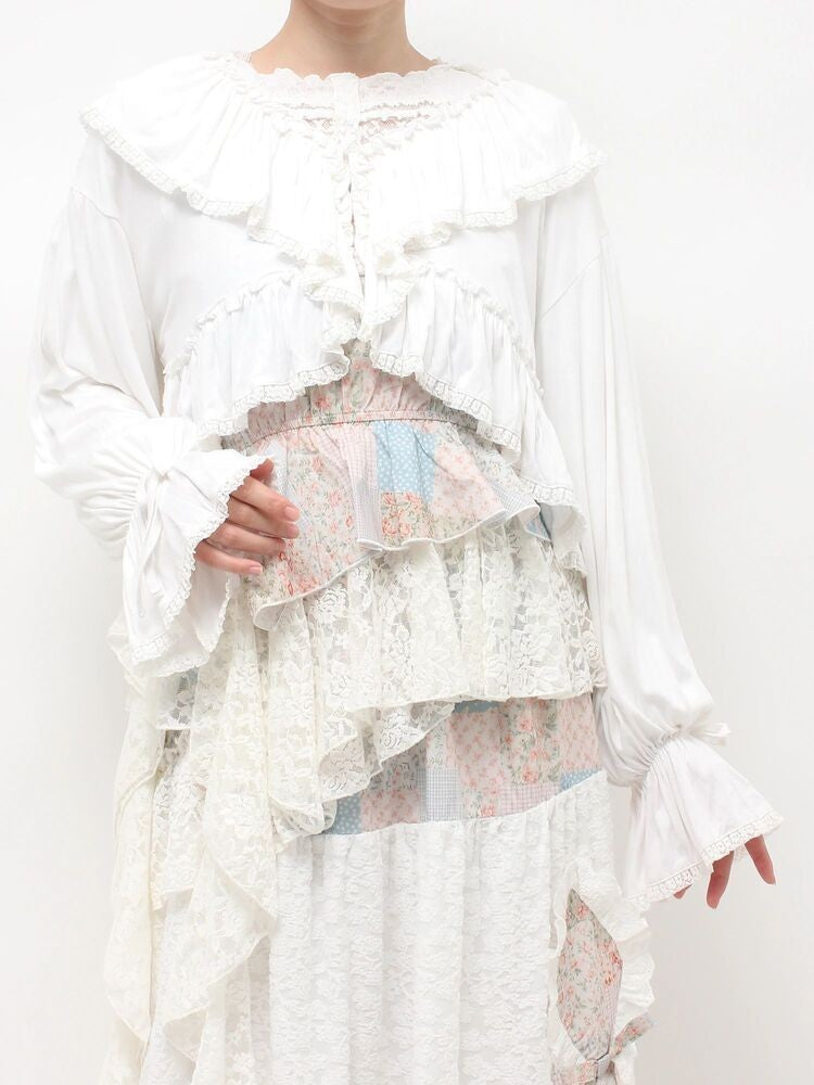 merry jenny｜Tiered Knit Cardigan