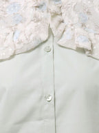 merry jenny｜Floral Sequin-Collar Blouse