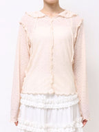 merry jenny｜Hooded Cutrace tops