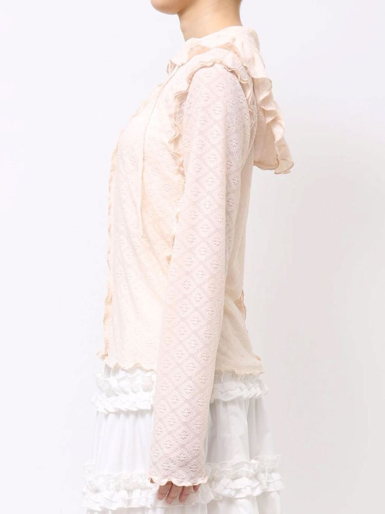 merry jenny｜Hooded Cutrace tops
