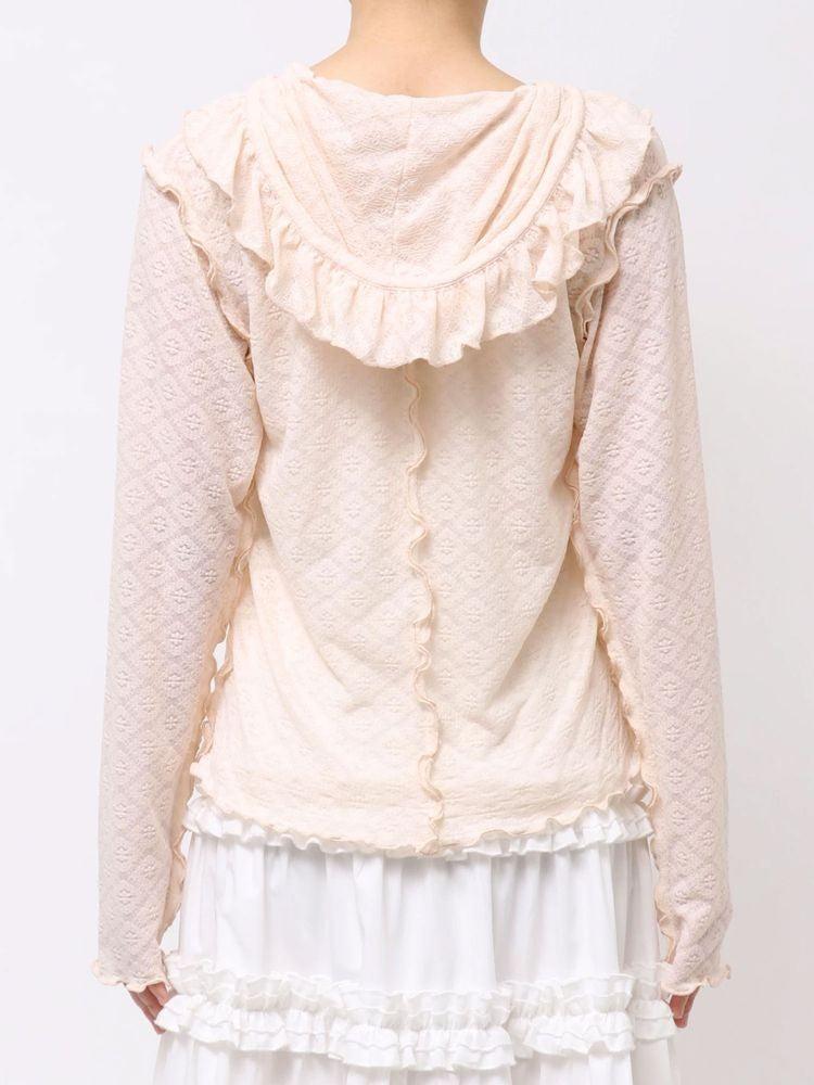 merry jenny｜Hooded Cutrace tops