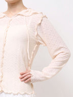 merry jenny｜Hooded Cutrace tops