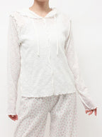 merry jenny｜Hooded Cutrace tops