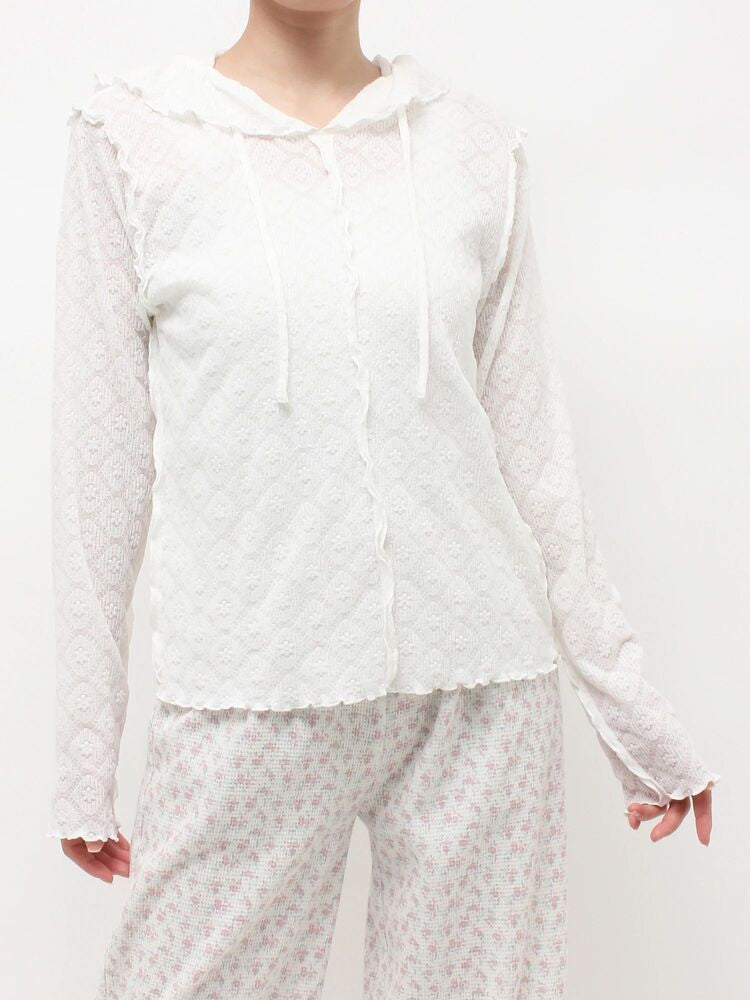 merry jenny｜Hooded Cutrace tops