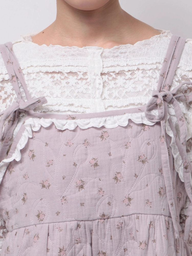merry jenny｜Floral Quilted Camisole Dress