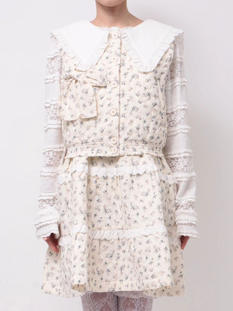 merry jenny｜Floral Quilted Vest