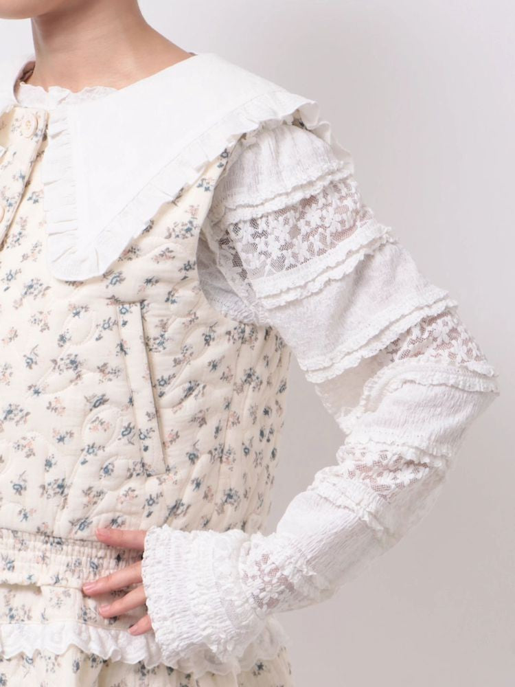 merry jenny｜Floral Quilted Vest
