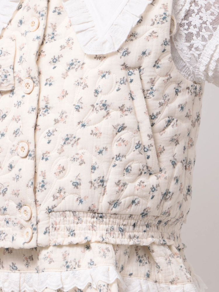merry jenny｜Floral Quilted Vest