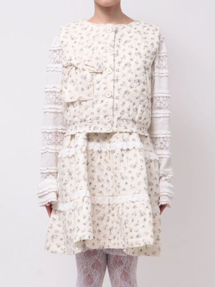 merry jenny｜Floral Quilted Vest