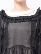 merry jenny｜Sheer Layered Ruffle Dress